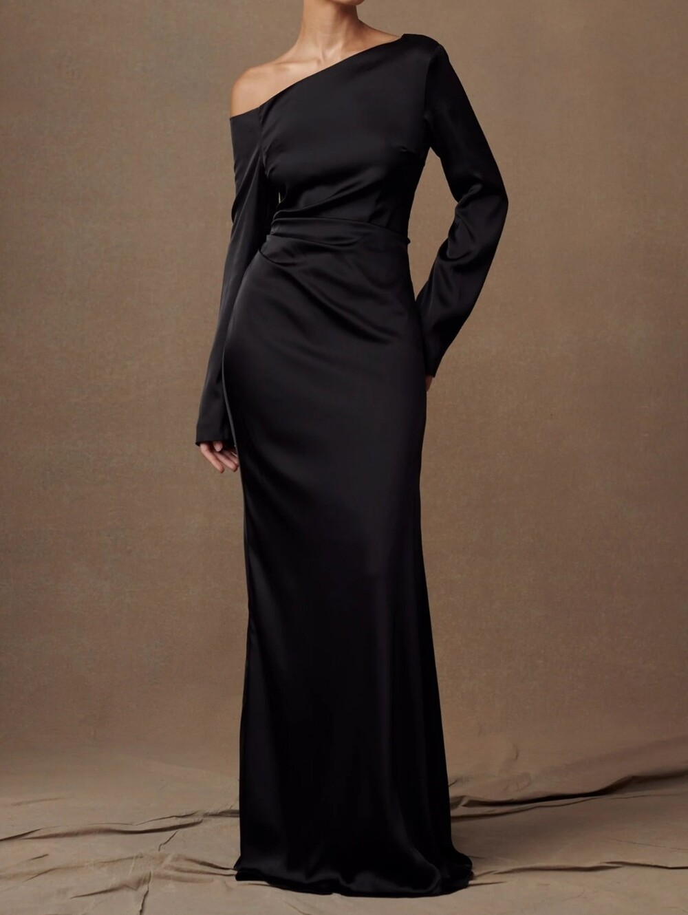 Meshki Avery Long Sleeve Maxi Dress In Black Size Small